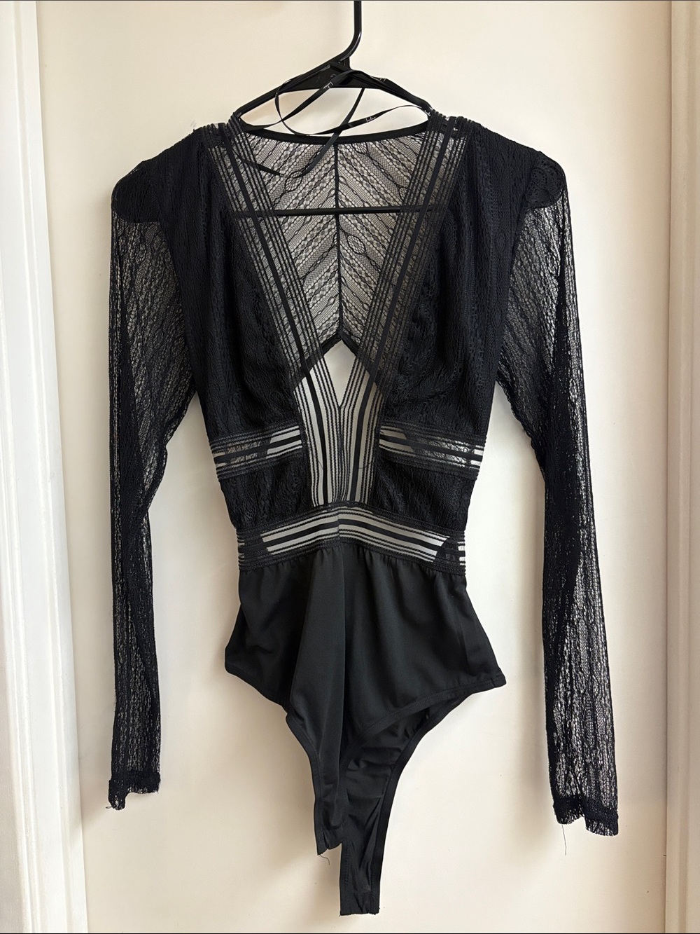 Black Lace Long-Sleeve Bodysuit Lulu’s Casita XS